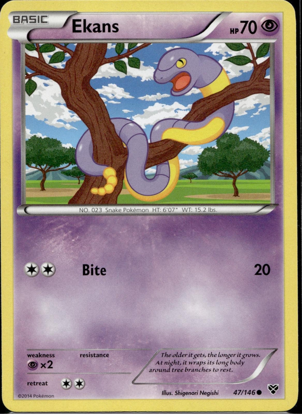 Ekans 47/146 XY XY Base Set Pokemon Lightly Played