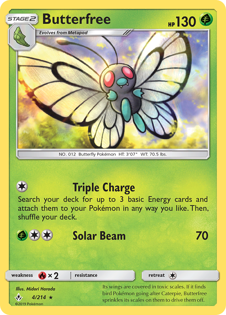 Butterfree 4/214 UNB Unbroken Bonds Pokemon Lightly Played