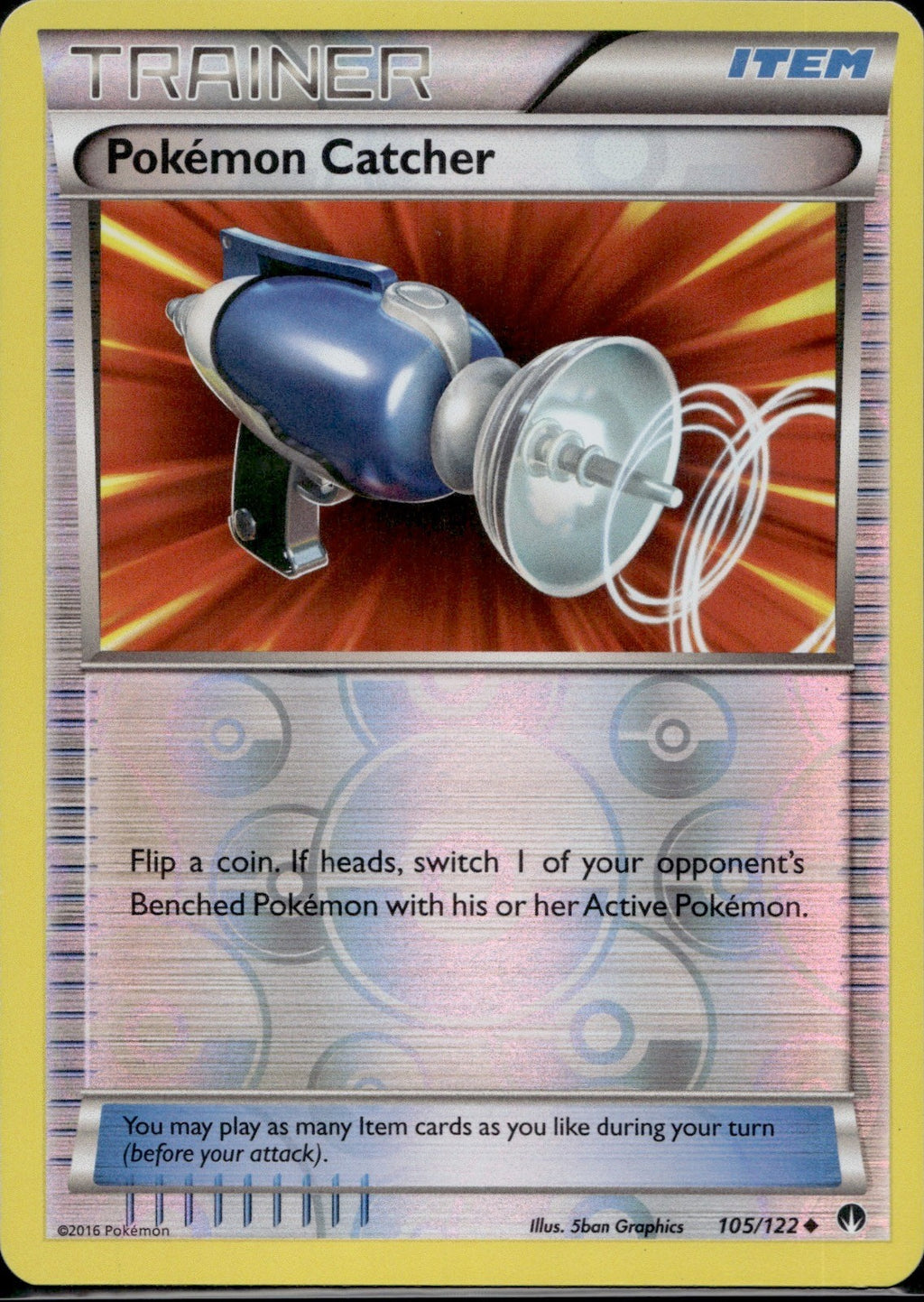 Pokemon Catcher 105/122 BKP BREAKpoint Pokemon Reverse Holo Lightly Played