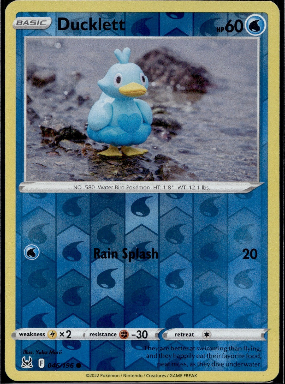 Ducklett 046/196 LOR Lost Origin Pokemon Reverse Holo Near Mint