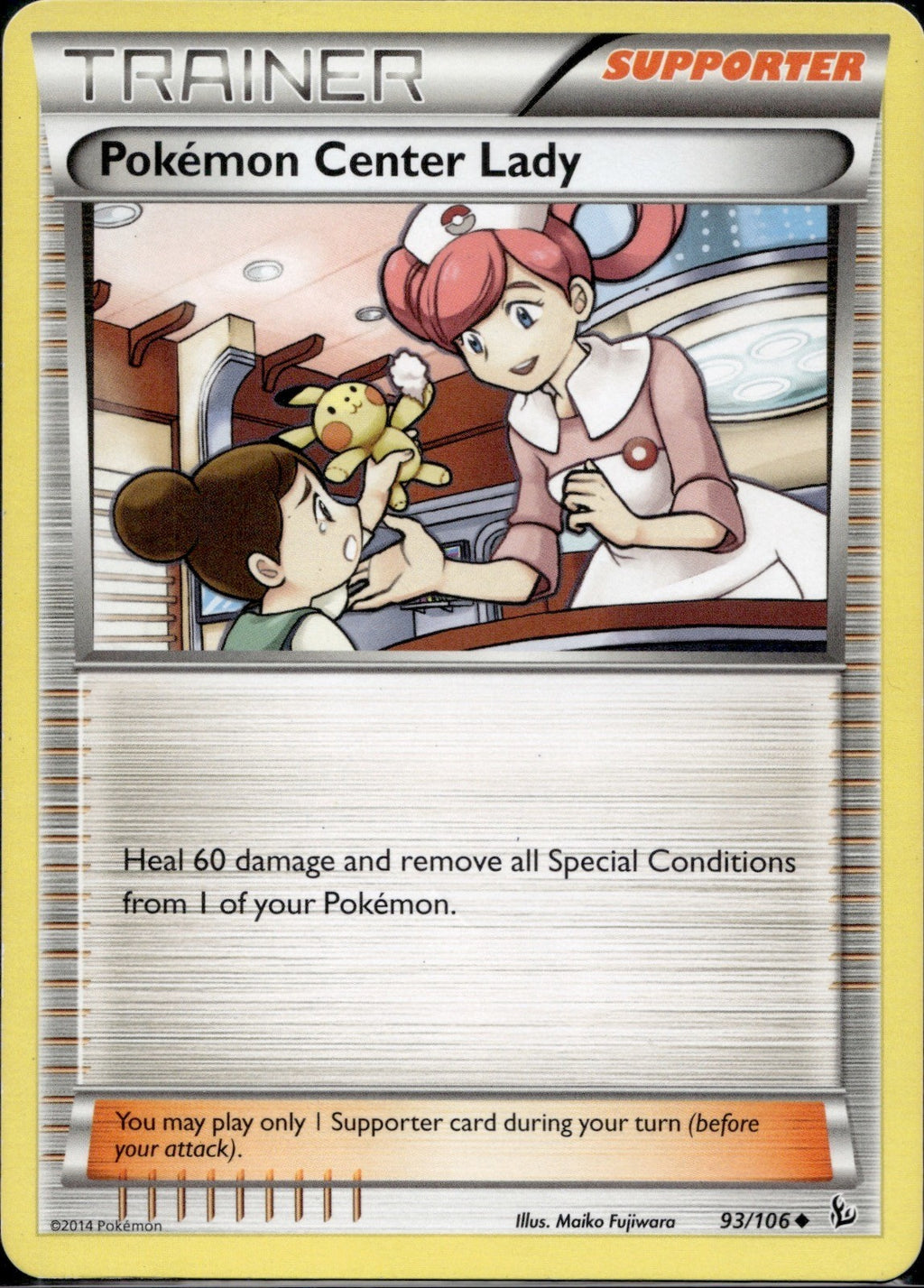 Pokemon Center Lady 93/106 FLF Flashfire Pokemon Lightly Played