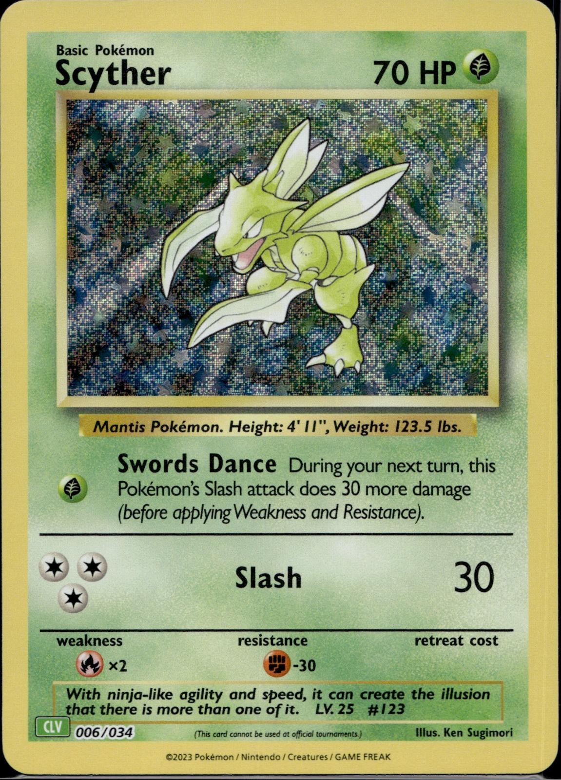 Scyther 006/034 CL Trading Card Game Classic Pokemon Holo Near Mint