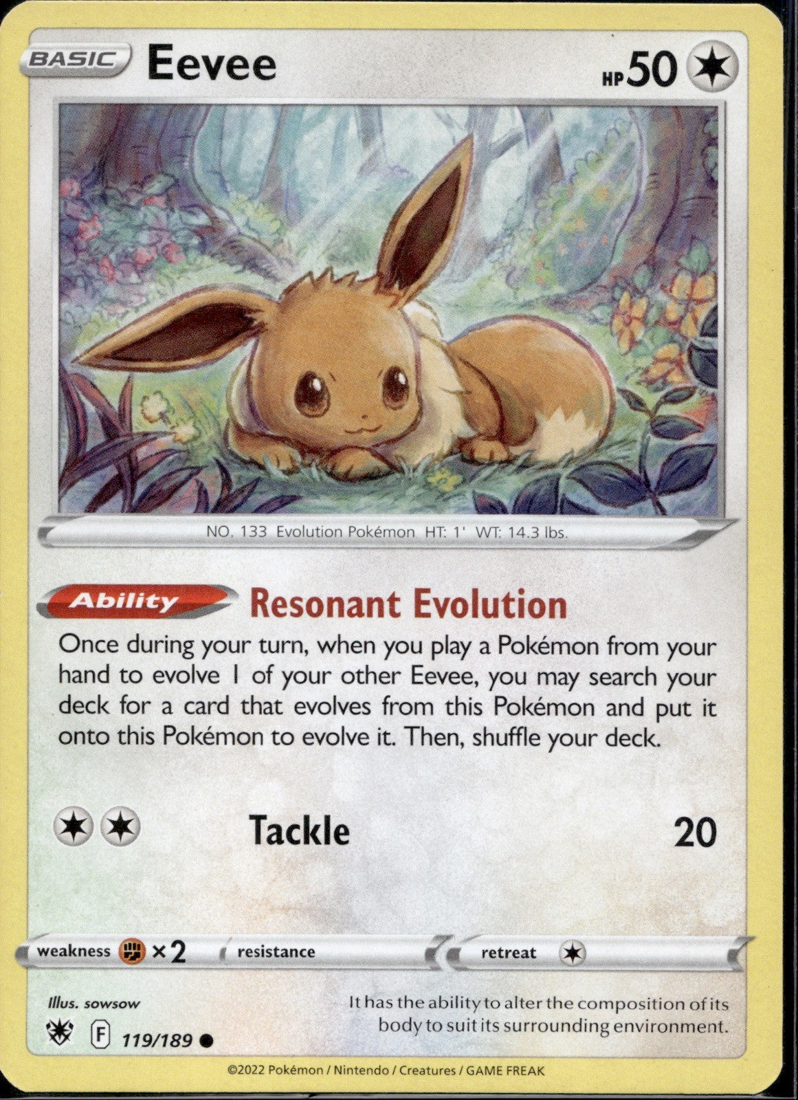 Eevee 119/189 ASR Astral Radiance Pokemon Lightly Played